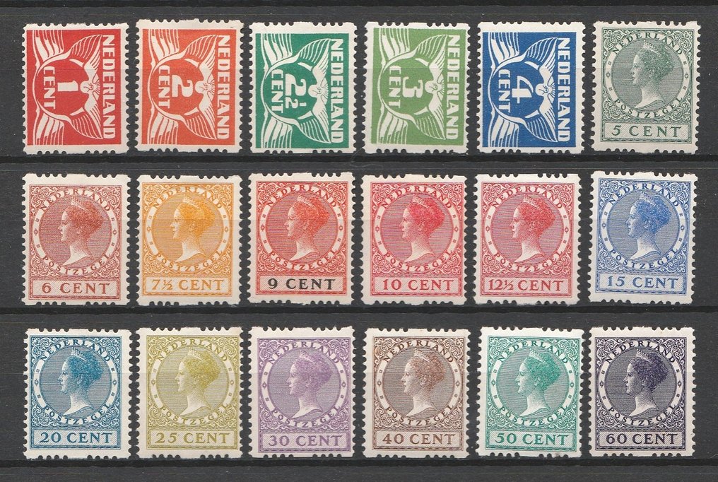 Alankomaat 1925 - Kaksipuolinen rullahammastus - NVPH R1/R18 #1.1