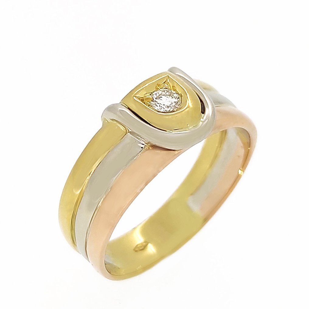 Ring - 18 kt. Rose gold, White gold, Yellow gold -  0.10ct. tw. Diamond #1.1
