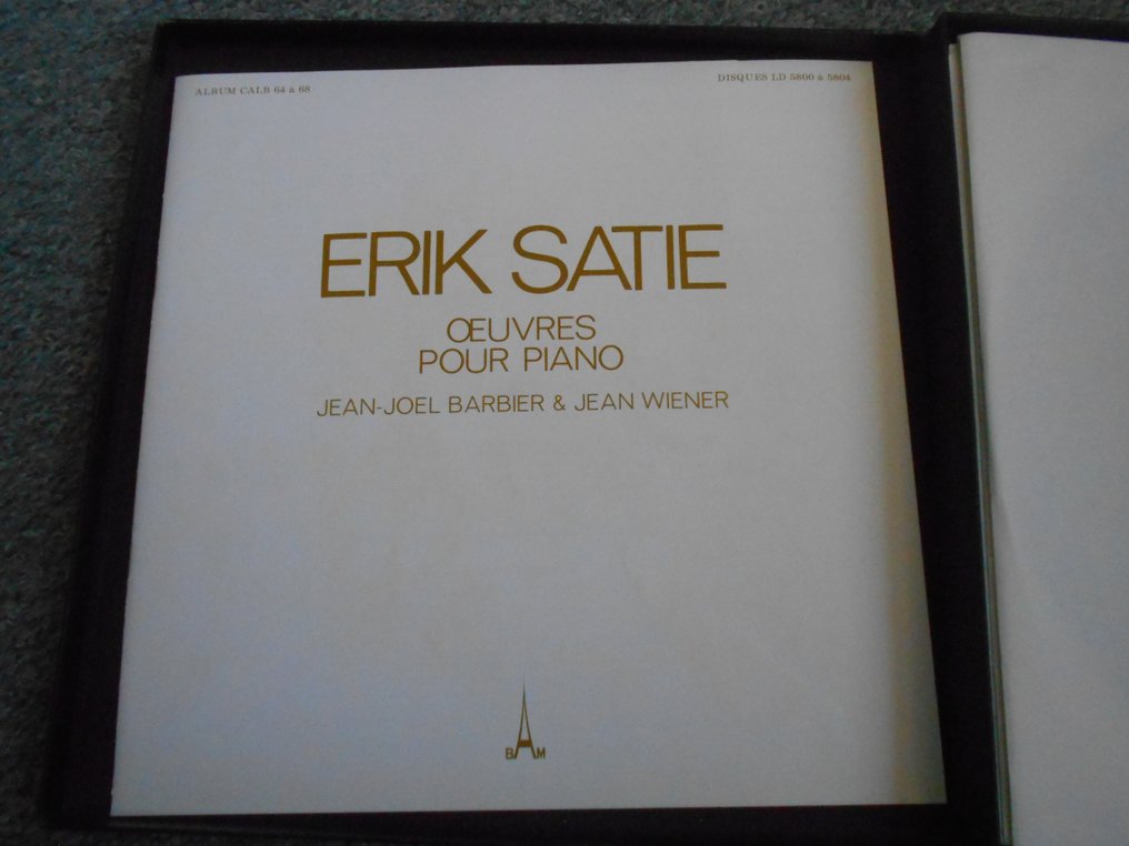 Barbier - BAM CALB 64/68: Satie: Oevres pour piano, Barbier, Wiener - Coffret LP - Premier pressage stéréo - 1975 #2.2