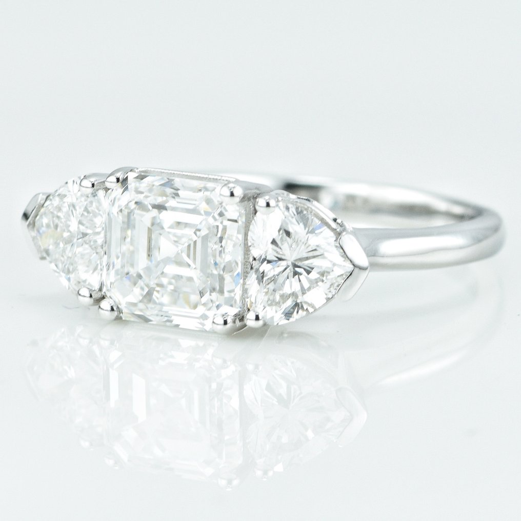 Gyűrű - 14 kt. Fehér arany -  3.06ct. tw. Gyémánt  (Laboratóriumban előállított) - Gyémánt #2.1