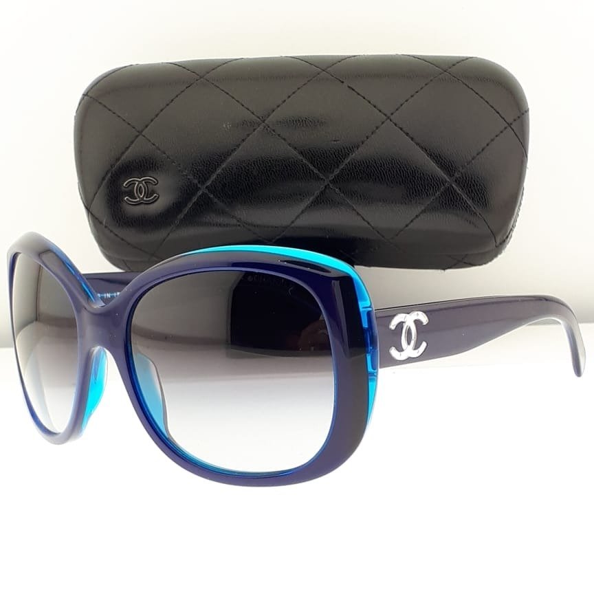 Chanel - Butterfly Blue with Chanel Logo Temple Detailed Temples - 太阳镜 #1.1