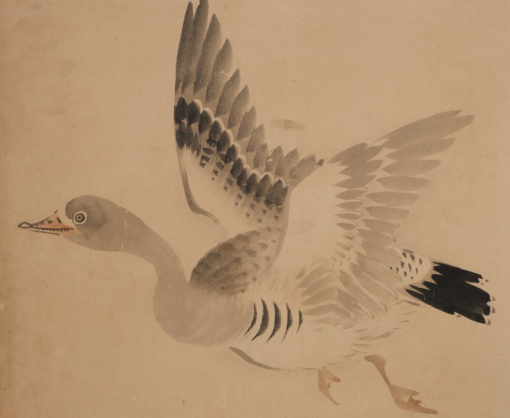 Byôbu 屏风 (折叠屏风) - 纸,丝绸,木头 - Signed ‘Keidô’ 渓堂 - 日本 - 明治甲戌年夏月,Anno 1874 #2.1