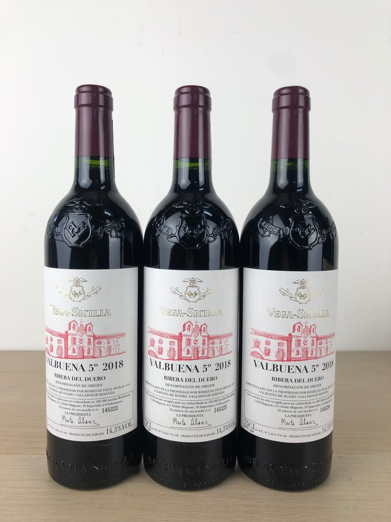2018 Vega Sicilia, Valbuena 5º - Ribera del Duero - 3 Bottles (0.75L) #2.1