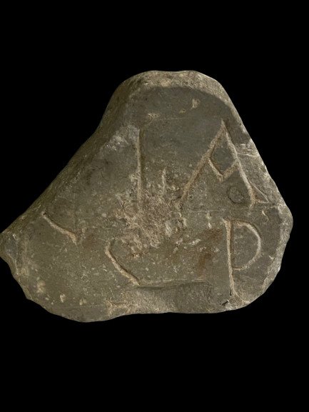 Αρχαία Ρωμαϊκή Μάρμαρο Θραύσμα Ταφική στήλη με επιγραφή. Ισπανική άδεια εξαγωγής. - 10.6 cm #1.2
