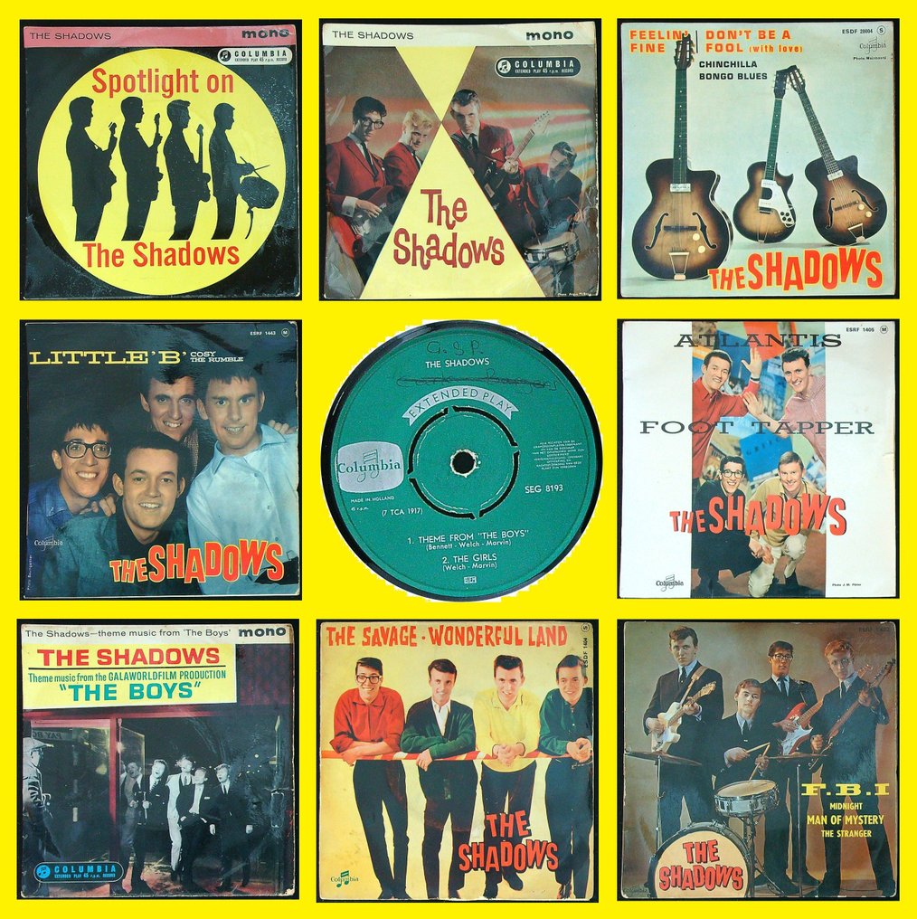 The Shadows (Pop, Instrumental) - Collection of 8x 7" EP's w/Picture Sleeves - 7 tommers EP - Ulike avtrykk (se beskrivelse) - 1961 #1.1