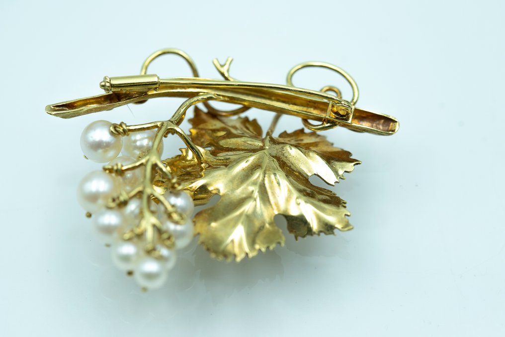 胸针 - 18K包金 黄金 珍珠 #3.1