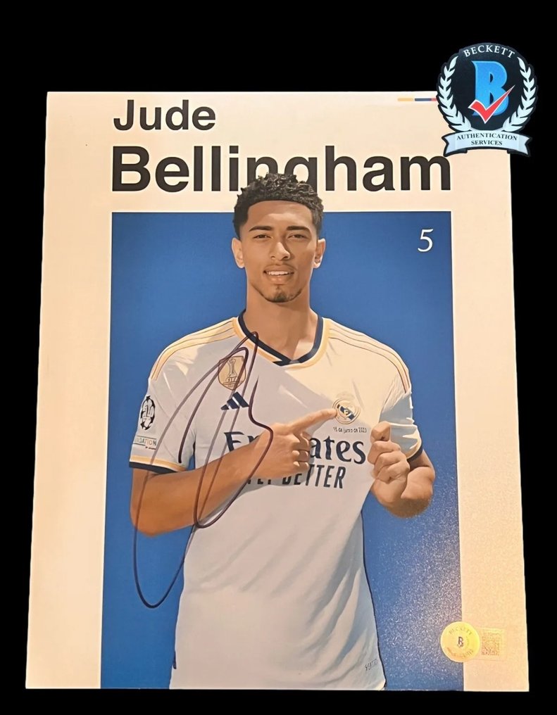 Real Madrid - Bellingham Beckett BAS photo signée authentifiée  #1.1