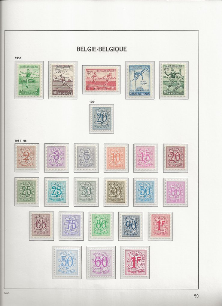 Belgia 1950/1969 - Kompletna kolekcja POSTFRIS w luksusowym albumie DAVO II #3.1