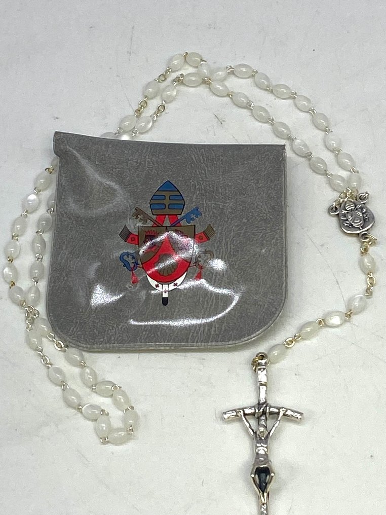  Rosary - Rosary of Pope Benedict XVI donated and blessed silvered - see existing and mother of pearl - 2000-2010  #1.1