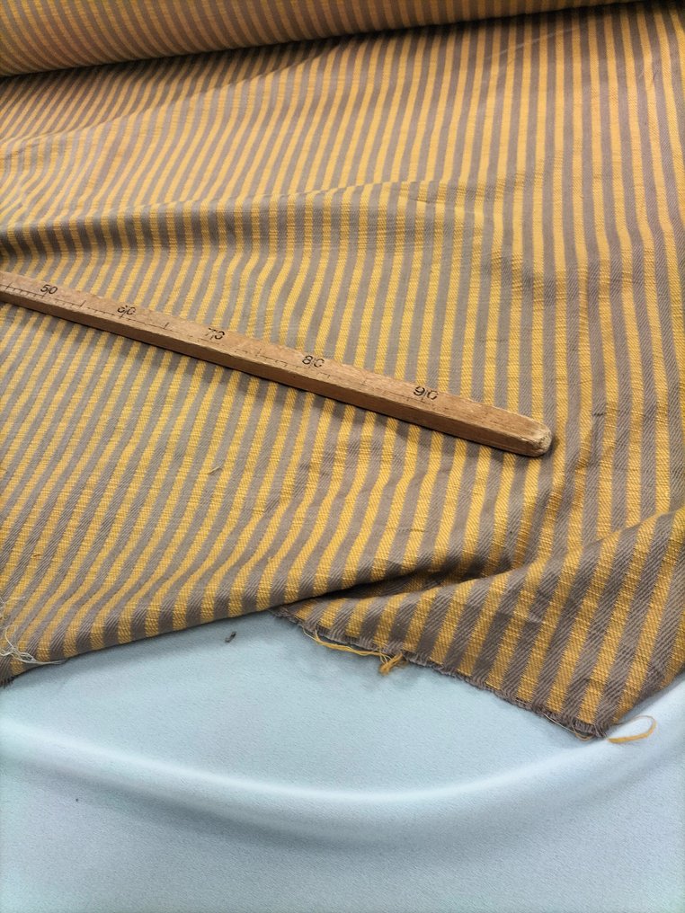 Bellissimo misto cotone d'arredo a righe gialle / made in Italy - 室內裝潢織物  - 510 cm - 150 cm #1.1