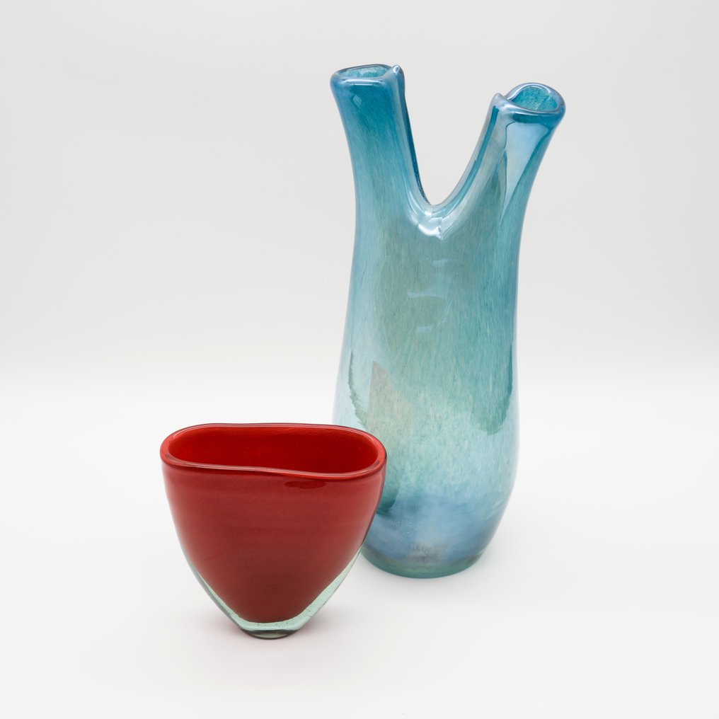 Murano - Artisan - Vase (2) -  Herzen  - Glas #2.1
