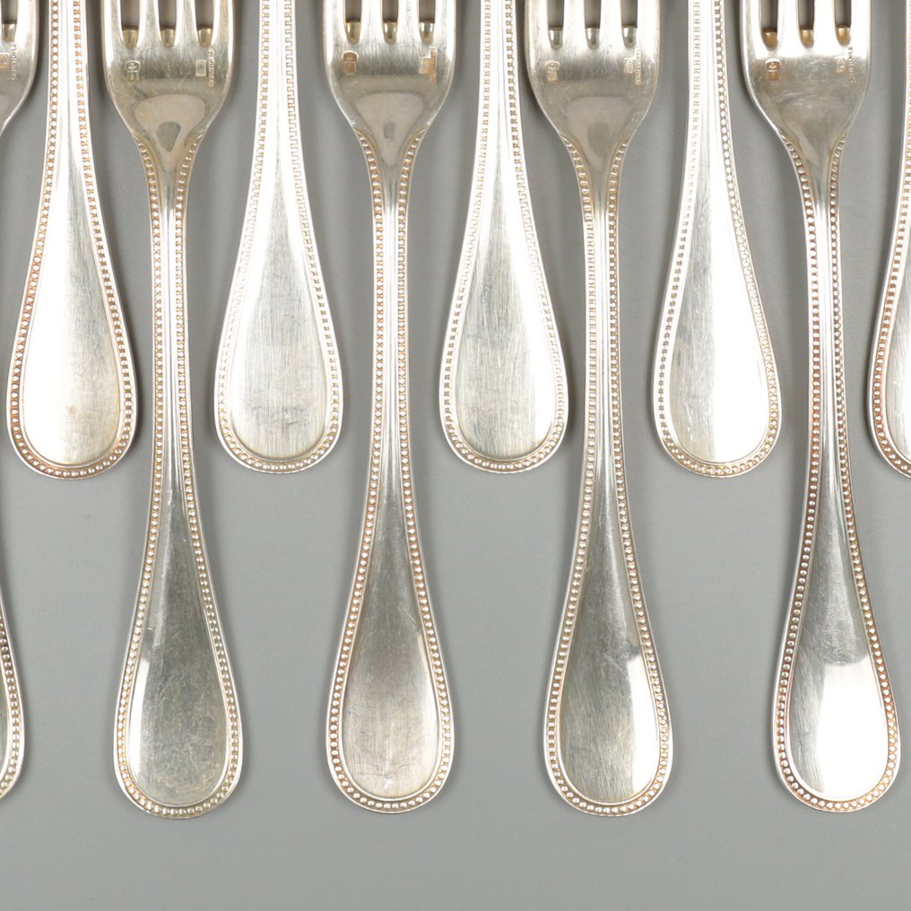 Christofle - Model Perles - Dinervorken - Fork (11) - Silverplate #2.1