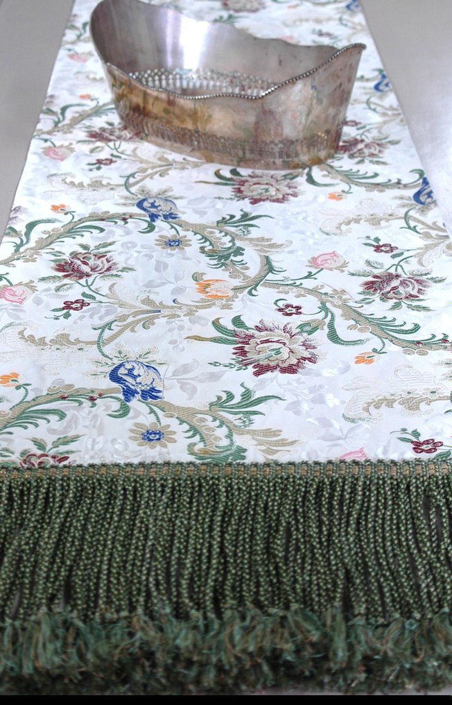 San Leucio 1789 - Toalha de mesa de seda Giardino - Toalha de mesa  - 176 cm - 45 cm #2.1
