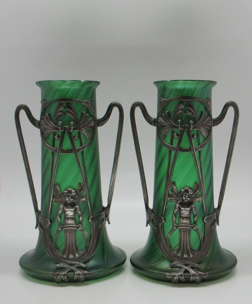 Vase (2) -  Jugendstilvasen um 1900  - Glas #1.1