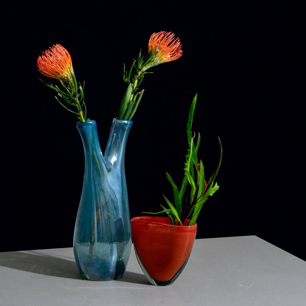 Murano - Artisan - Vase (2) -  Herzen  - Glas #1.1