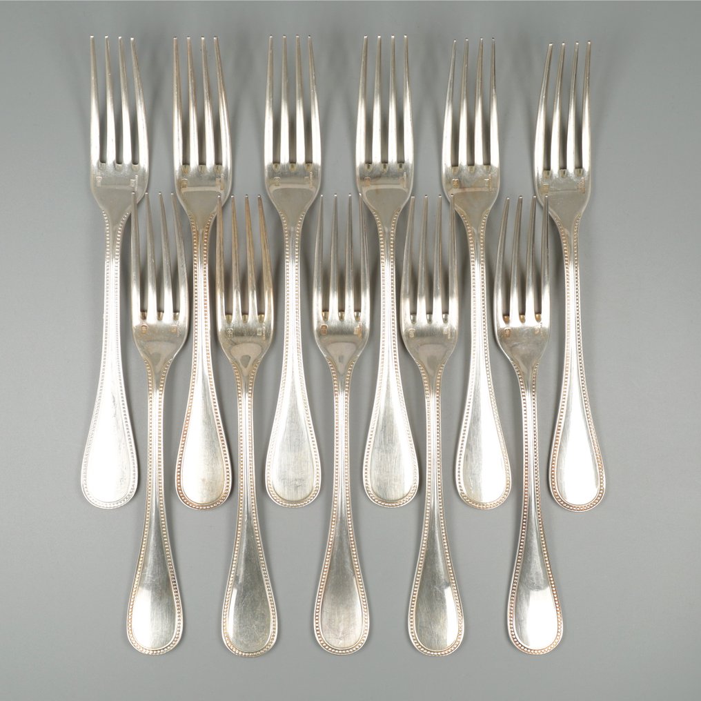 Christofle - Model Perles - Dinervorken - Fork (11) - Silverplate #1.1