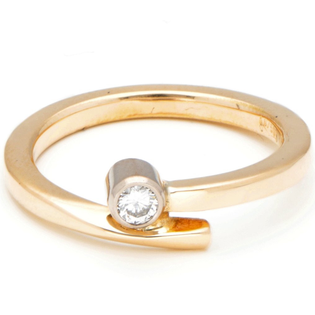 Δαχτυλίδι - 18 καράτια Κίτρινο χρυσό -  0.09 tw. Διαμάντι  #1.1