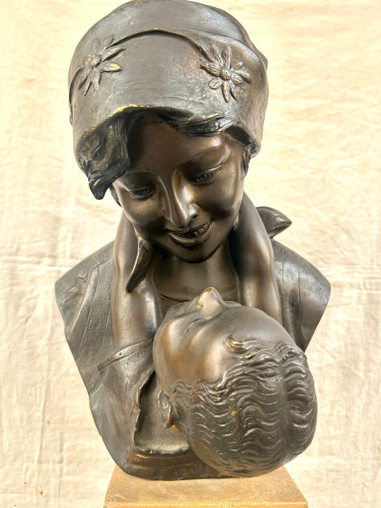 Antonio Merente (XIX / XX) - Sculpture, Maternità - 45 cm - Bronze #2.1