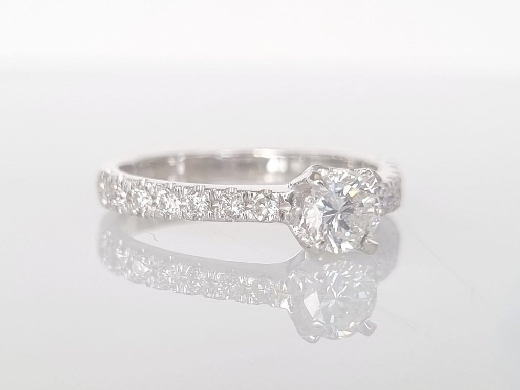 订婚戒指 - 14K包金 白金 -  0.80ct. tw. 钻石  (天然) - 钻石 #2.2