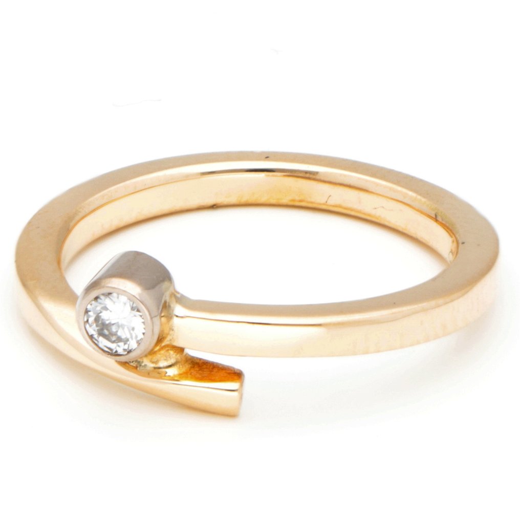 Δαχτυλίδι - 18 καράτια Κίτρινο χρυσό -  0.09 tw. Διαμάντι  #1.2