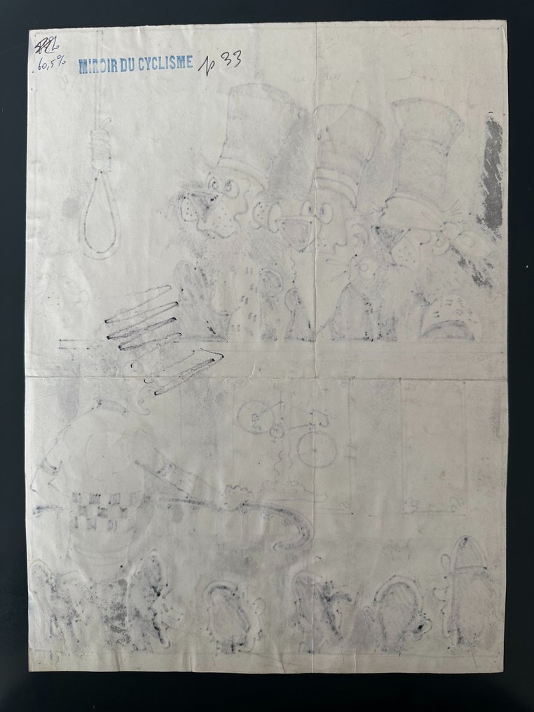 Pellos, René - 1 Original page - Mirroir du Cyclisme - Planche 33 - circa 1960 #3.2