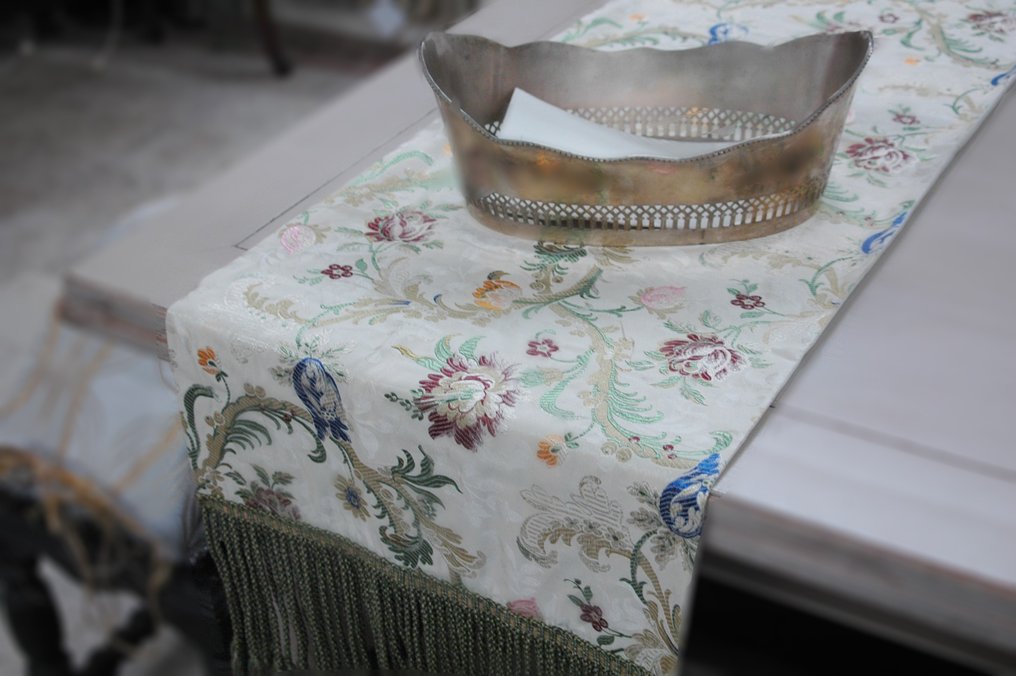 San Leucio 1789 - Toalha de mesa de seda Giardino - Toalha de mesa  - 176 cm - 45 cm #3.1