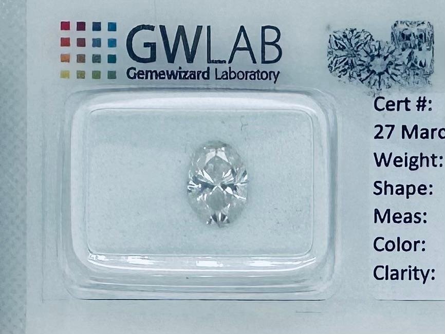 1 pcs Diamante  (Natural)  - 1.02 ct - Oval - H - SI2 - Gemewizard Gemological Laboratory (GWLab) #1.1