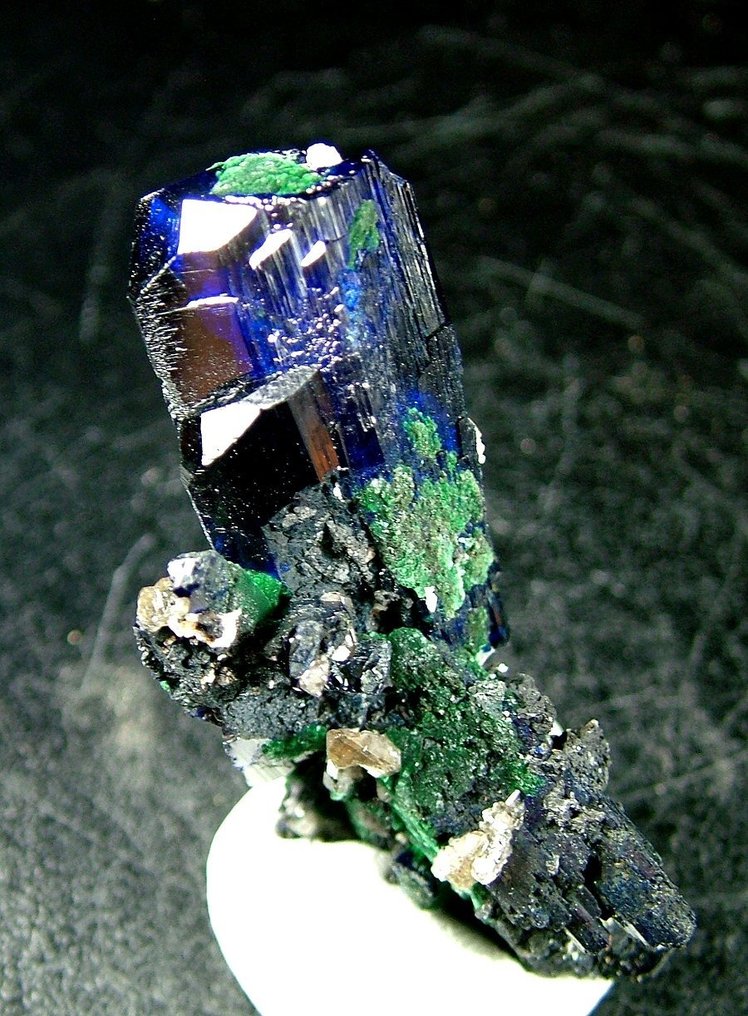 CW1110 Bellissima Azzurrite con Malachite e Cerussite Cluster di cristallo - Altezza: 49 mm - Larghezza: 28 mm- 26 g - (1) #4.3