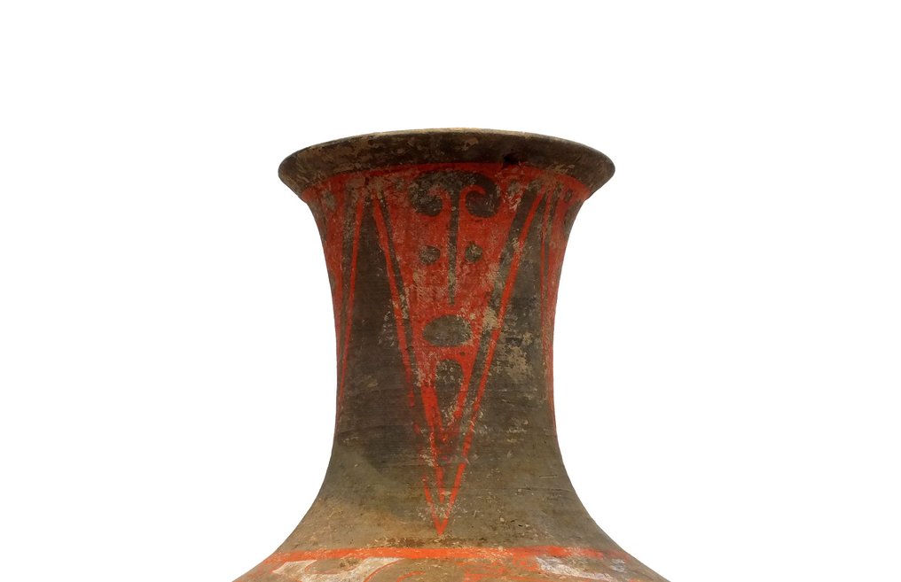 Terracotta Hu Pot in ceramica dipinta molto rara e brillante, con test TL - 31 cm #2.2