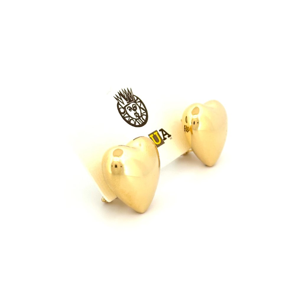 Orecchini a cuore - 5.9 gr - 18 Kt - Earrings - 18 kt. White gold, Yellow gold  #1.1