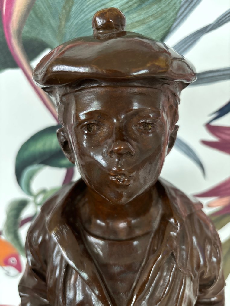 Victor Szczeblewski (1888-1965) - sculptuur, Mousse Siffleur - 54 cm - Gepatineerd brons #1.2