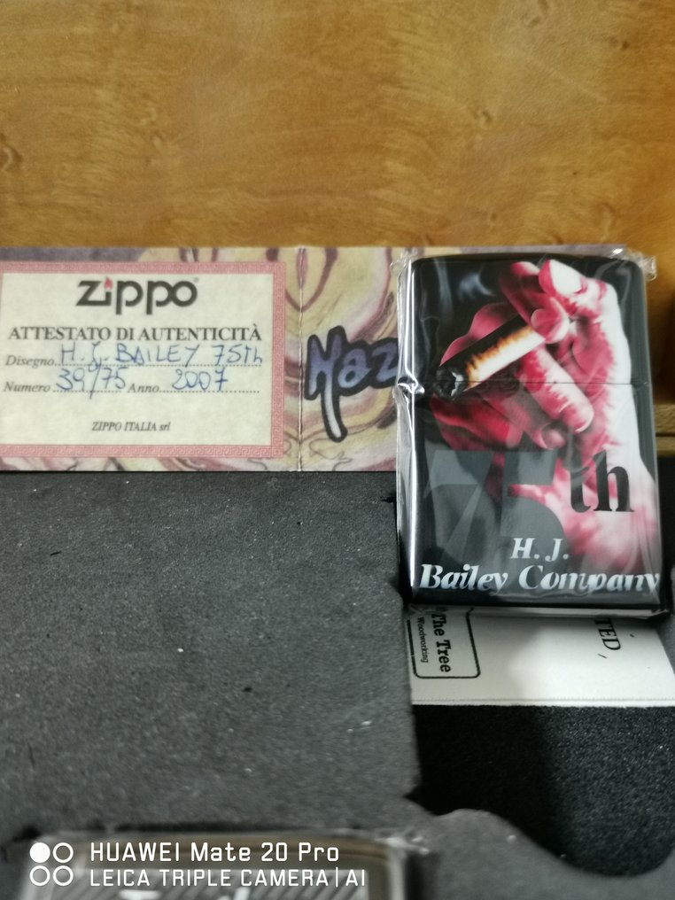 Zippo - Zippo limite édition 75ème anniversaire avec un zippo Mazzi - Accendino tascabile - Acciaio verniciato #1.2