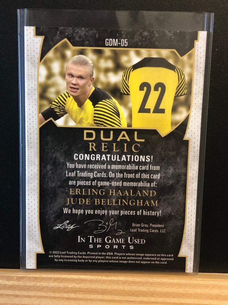 2021/22 - Leaf - In the Game Used Sports - Erling Haaland, Jude Bellingham - Dual Relic /12 - 1 Loose stickers #1.2