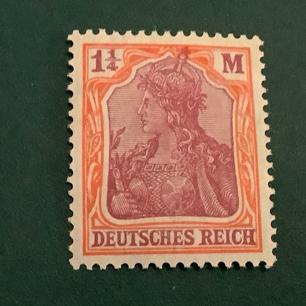 Imperio alemán 1920 - Germania con filigrana fiscal - centrado y foto certificado Balasse - Michel 151 Y #1.2