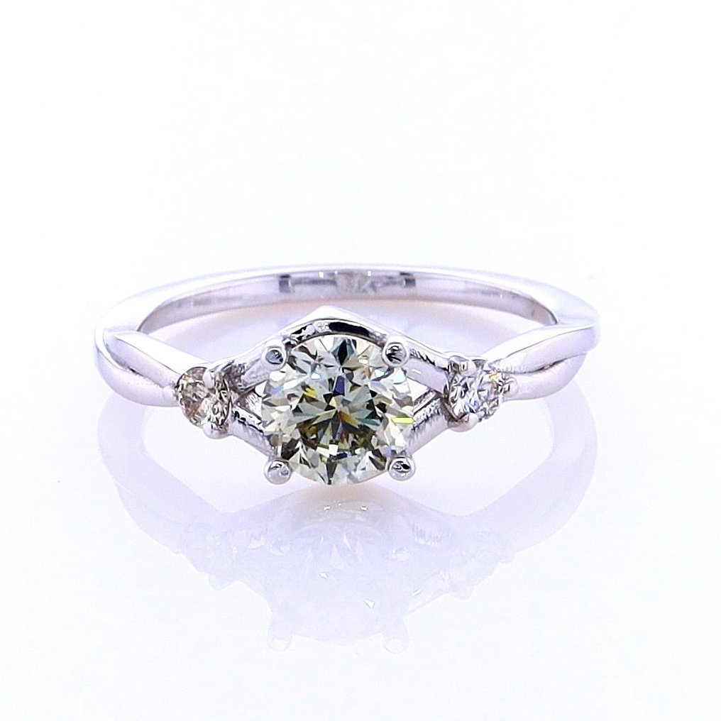 Ring - 14 karat Hvidguld -  0.80ct. tw. Diamant  (Natur) - Diamant #1.1