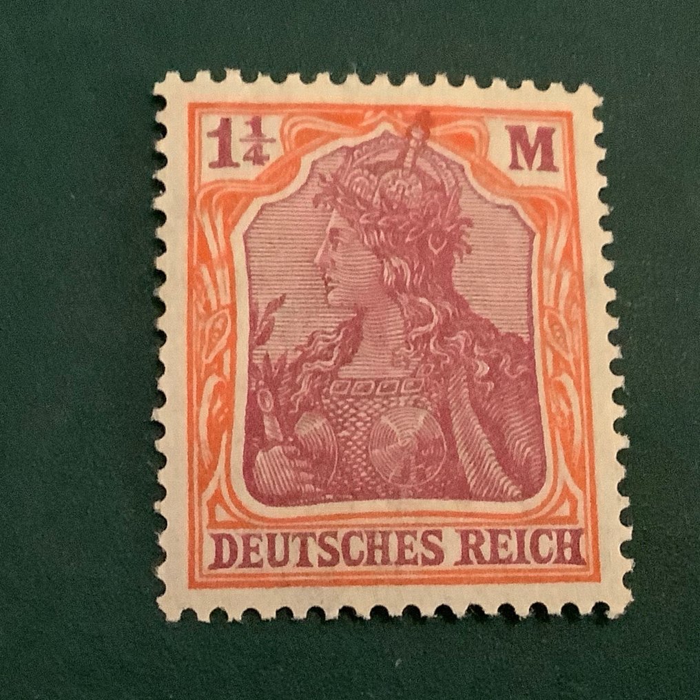 Imperio alemán 1920 - Germania con filigrana fiscal - centrado y foto certificado Balasse - Michel 151 Y #2.1