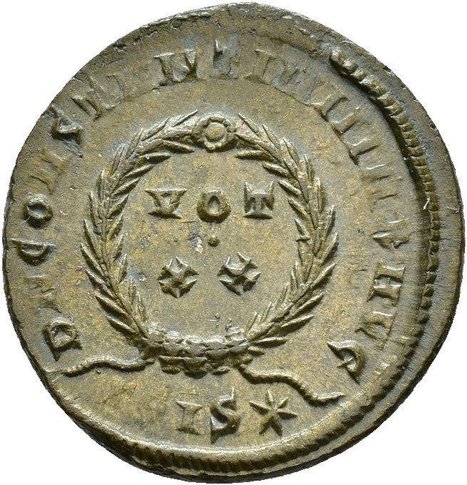 Oud-Romeins, Keizerrijk Brons Follis. Siscia. - 19.1 mm #2.2