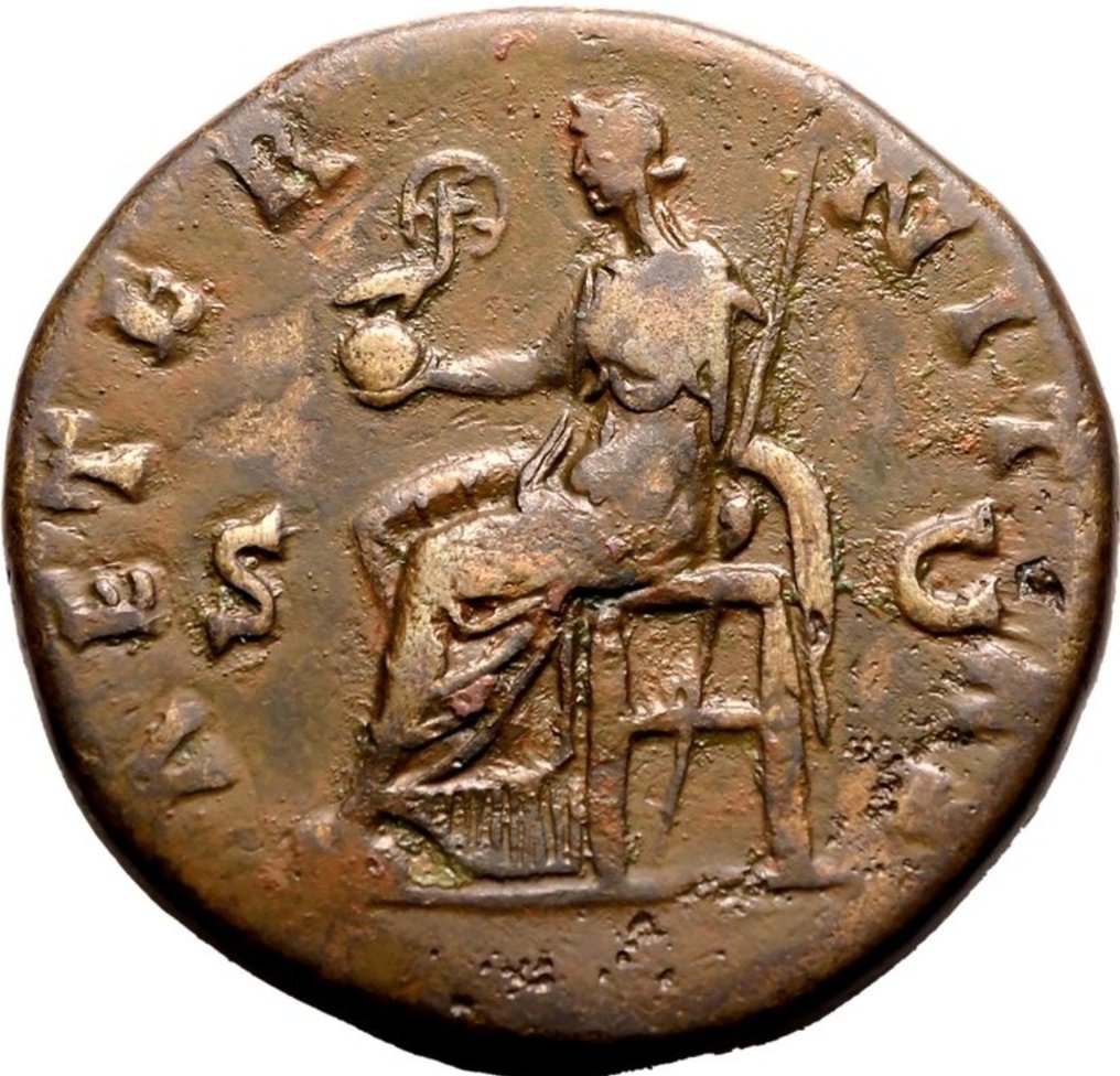 Impero romano. Faustina I († 140/1 d.C.). Sestertius Roma - Aeternitas #1.2