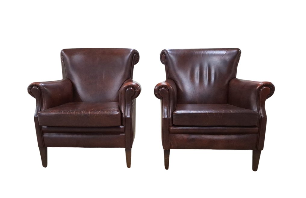 Armchair - Two leather club armchairs - Club Armchairs #3.2