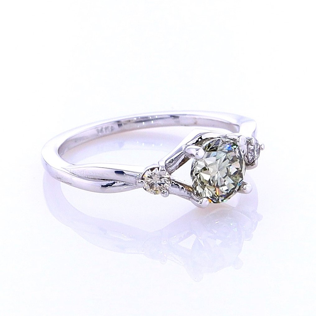 Inel - 14 ct. Aur alb -  0.80 tw. Diamant  (Natural) - Diamant #1.2