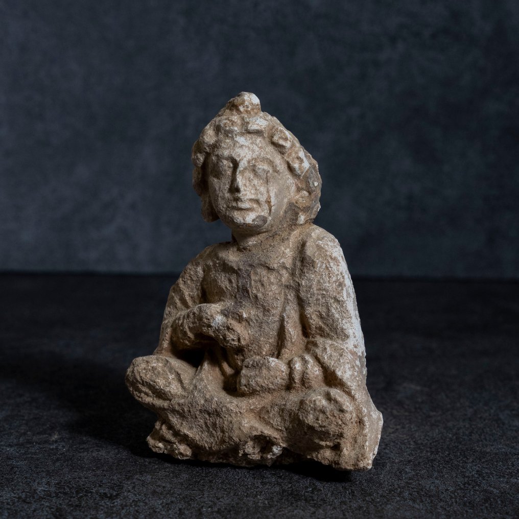 Gandhara Stuck Sittande Bodhisattva - 4:e-5:e århundradet e.Kr #1.1