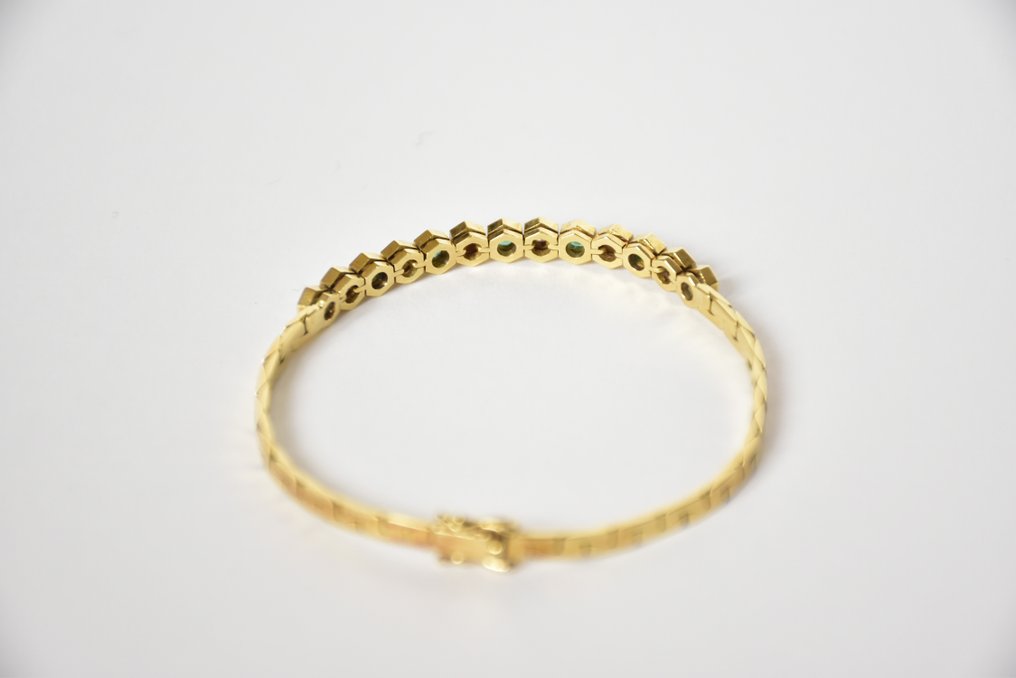 Arm ring - 18 kt. Yellow gold Emerald - Diamond  #3.1