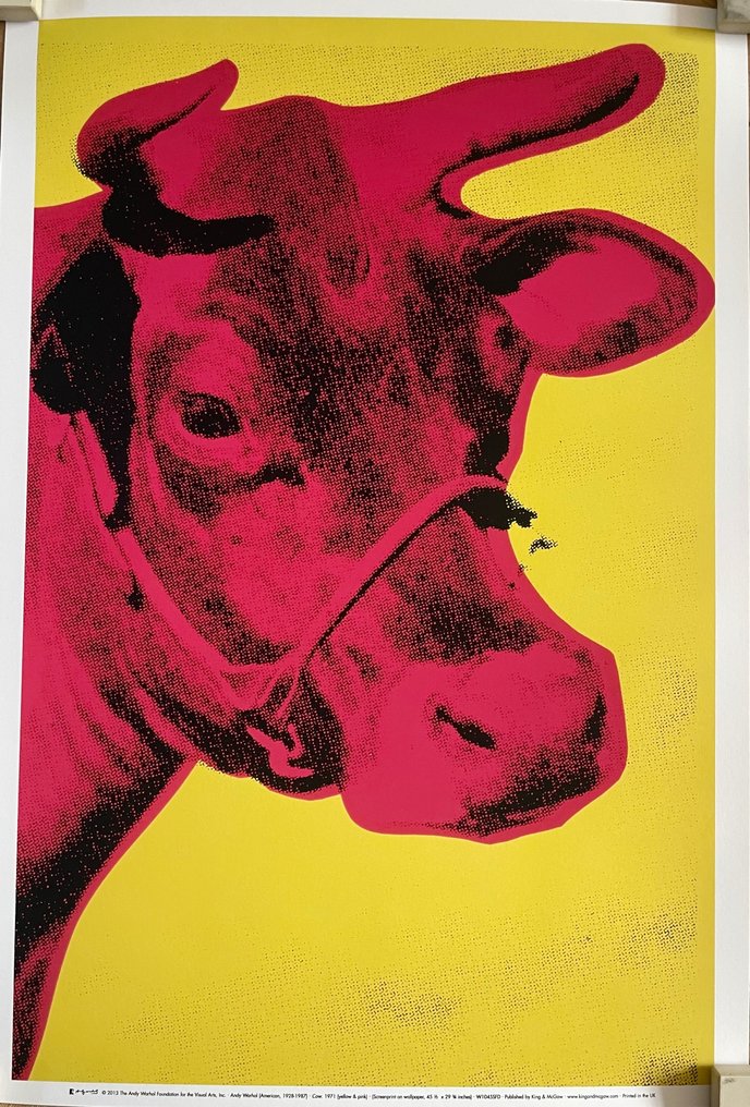 Andy Warhol (after) - (1928-1987), Cow, 1971, (yellow&pink), Printed in UK , 250 gsm coated graphic paper, Copyright 2013 #1.0