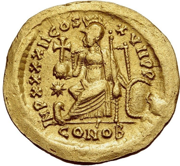 罗马帝国. 西奥多修斯二世（公元402-450）. Solidus #1.2