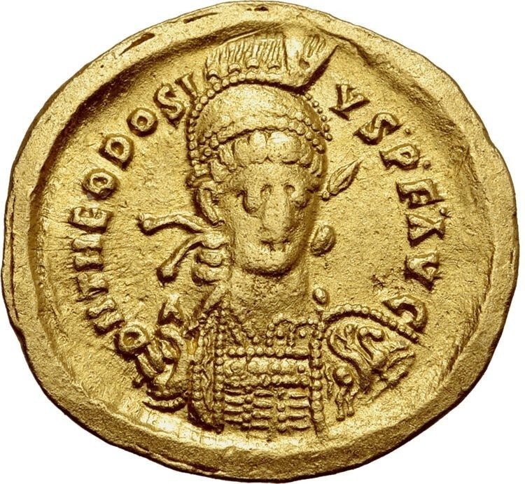 Römisches Reich. Theodosius II. (402-450 n.u.Z.). Solidus #1.1