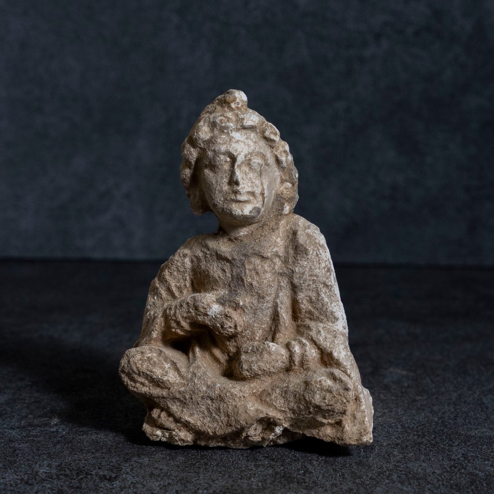 Gandhara Stucco Sittende Bodhisattva - 4.-5. århundre e.Kr #1.2