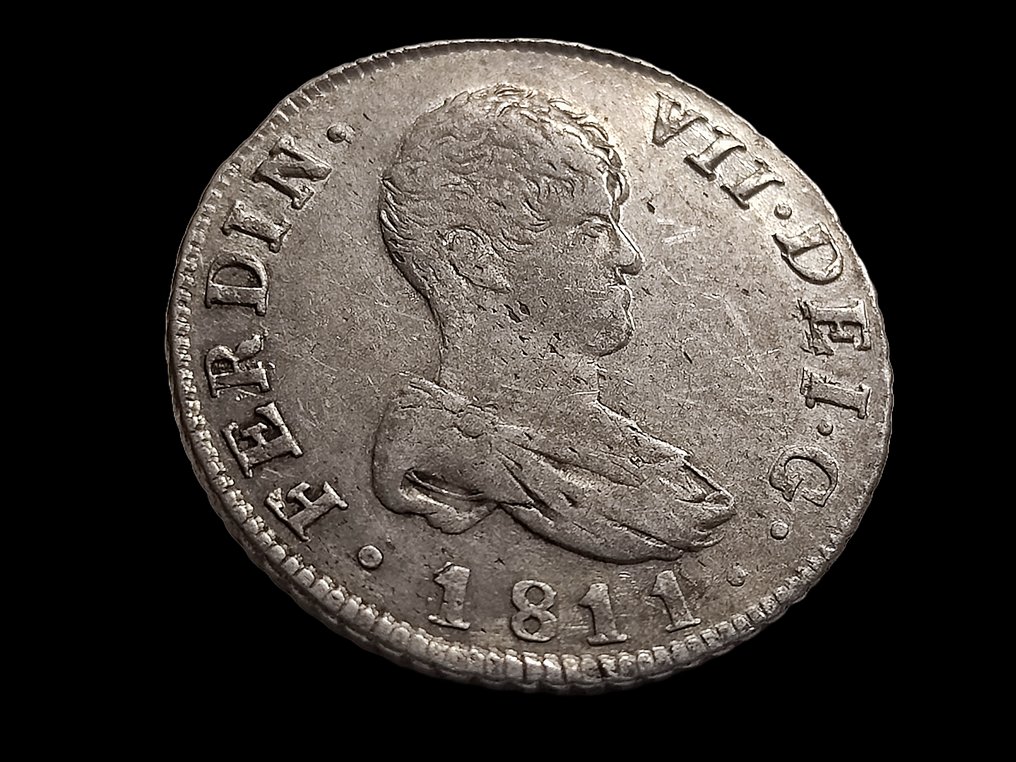 Spania. Fernando VII (1813-1833). 2 Reales 1811 Cataluña  SF #1.1
