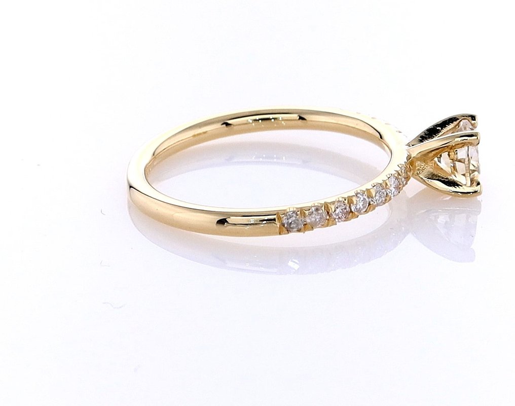 Ring - 14 kt Gult guld -  0.64ct. tw. Diamant  (Natural) - Diamant #2.2