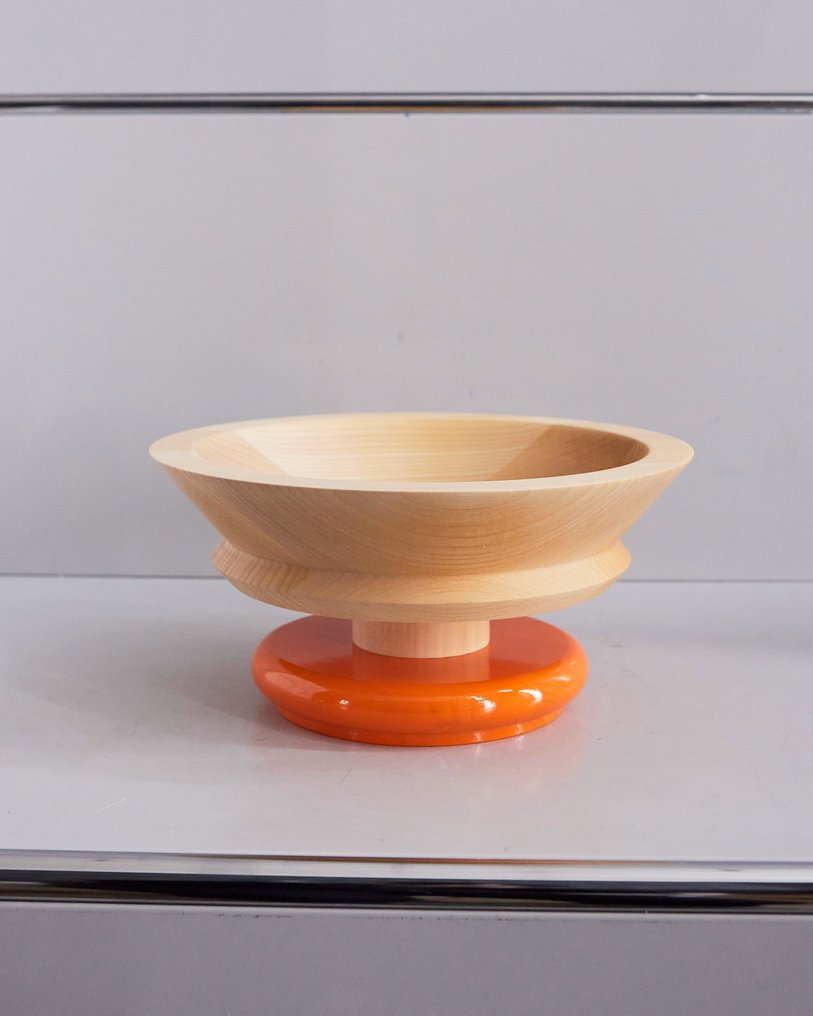 Alessi - Ettore Sottsass - 水果盘 - Twergi ES15 - Orange - 椴木 #1.0
