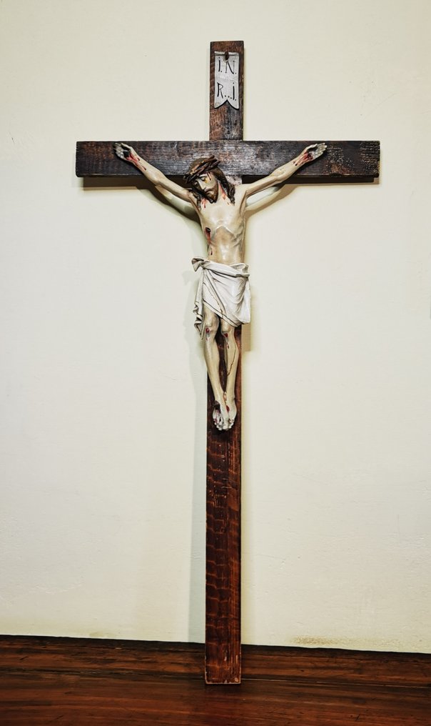 Sztuka i rzemiosło Krzyż - Drewno - 1850-1900 - Zabytkowy drewniany krzyż  #1.1